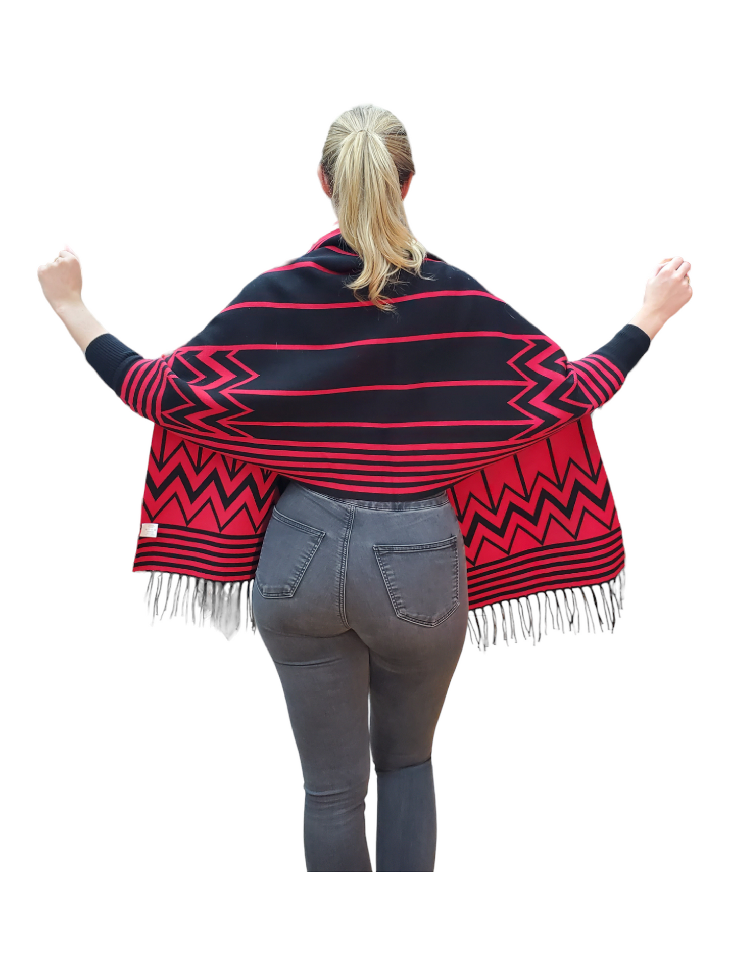 Shawl Style PJ-016 Black Red