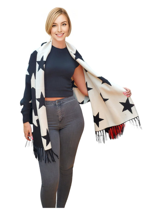Shawl Style PJ-022 Black White