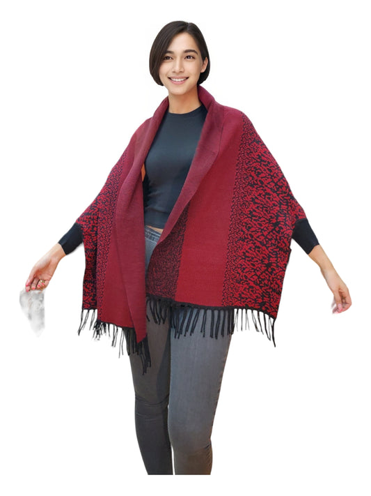 Shawl Style PJ-028 Black Red