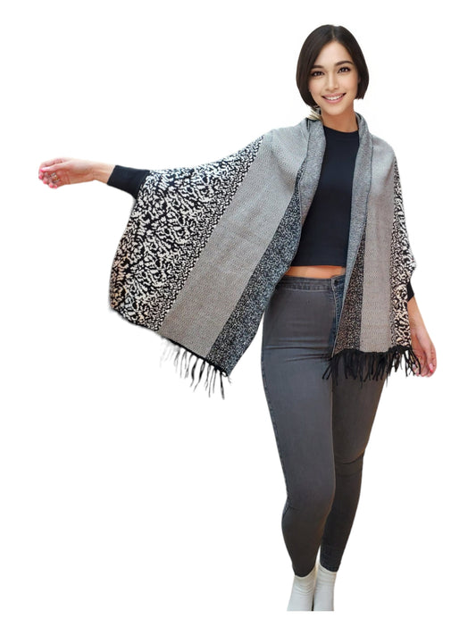 Shawl Style PJ-028 Black White