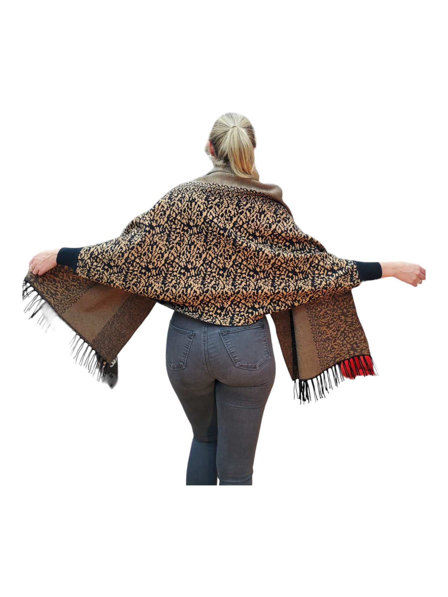 Shawl Style PJ-028 Black Camel