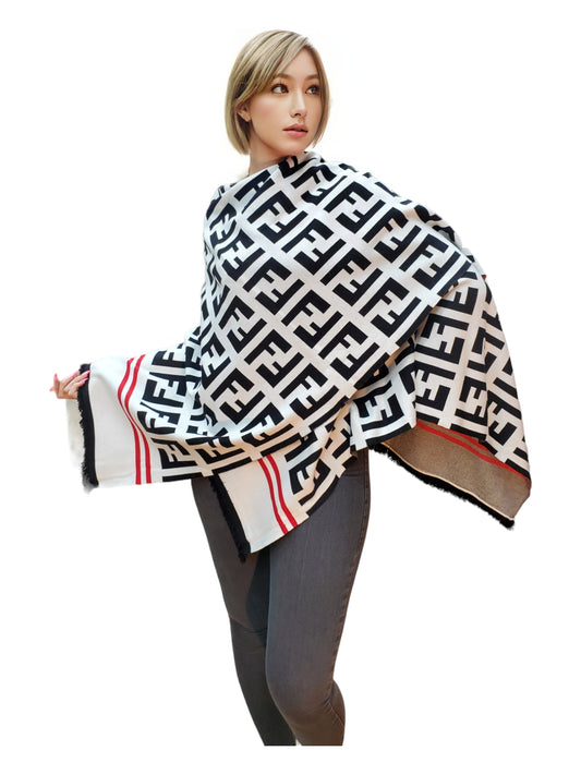Shawl Style PJ-040 Black White