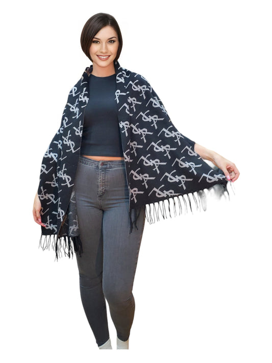Shawl Style PJ-015 Black Gray