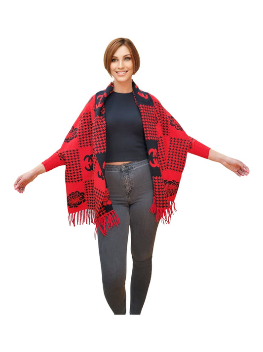 Shawl Style Q104 Red Black