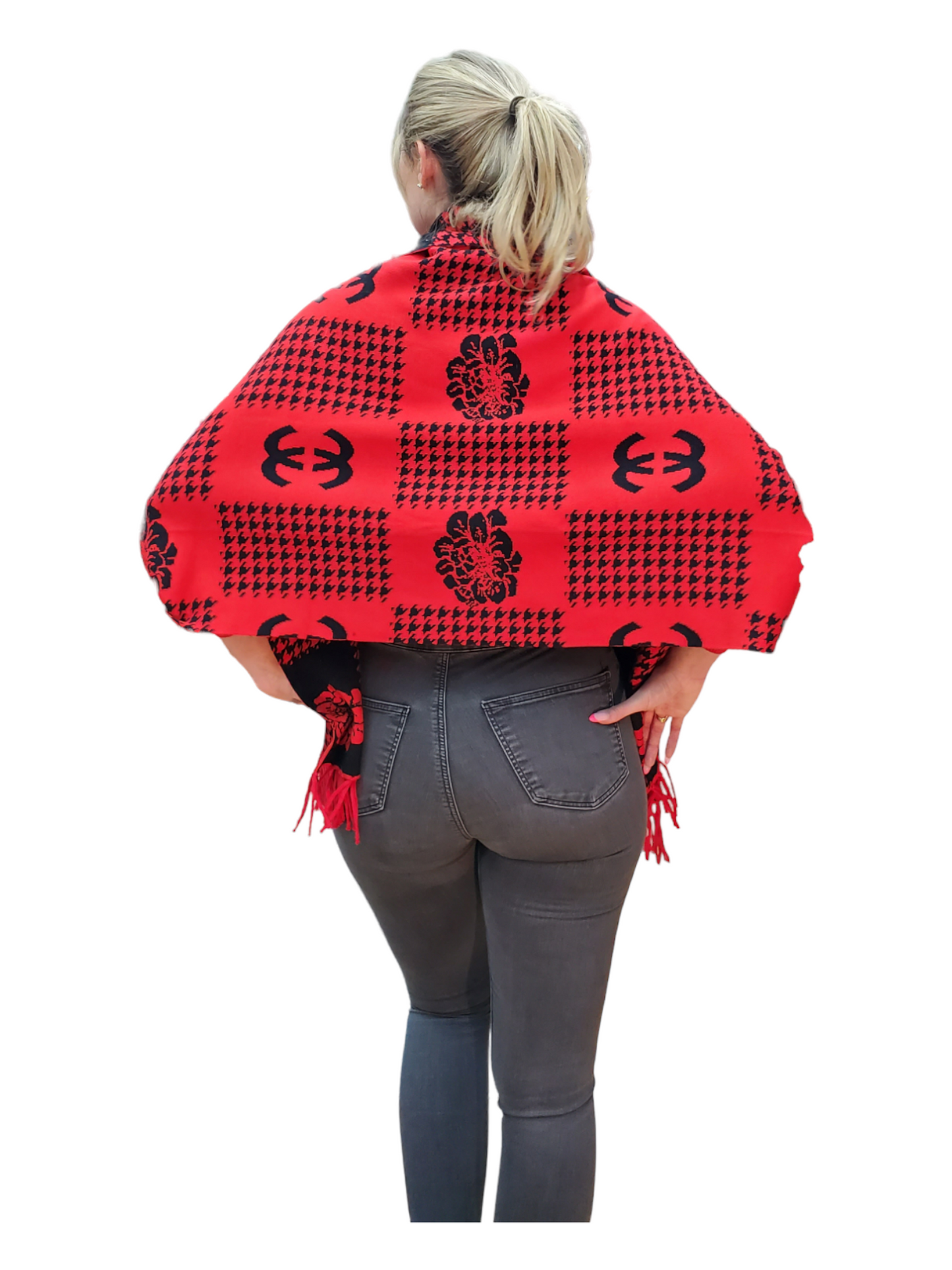 Shawl Style Q104 Red Black