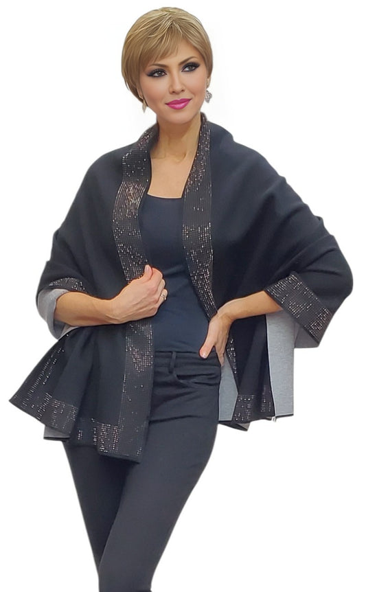Shawl Style RS-06-NS Black Gray
