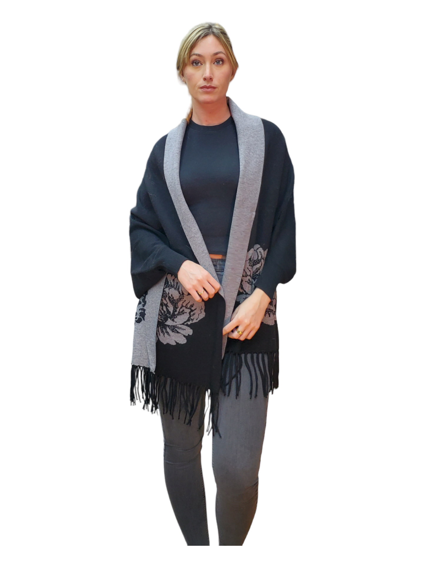 Shawl Style TNX43 Black Gray