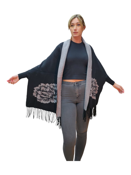 Shawl Style TNX43 Black Gray