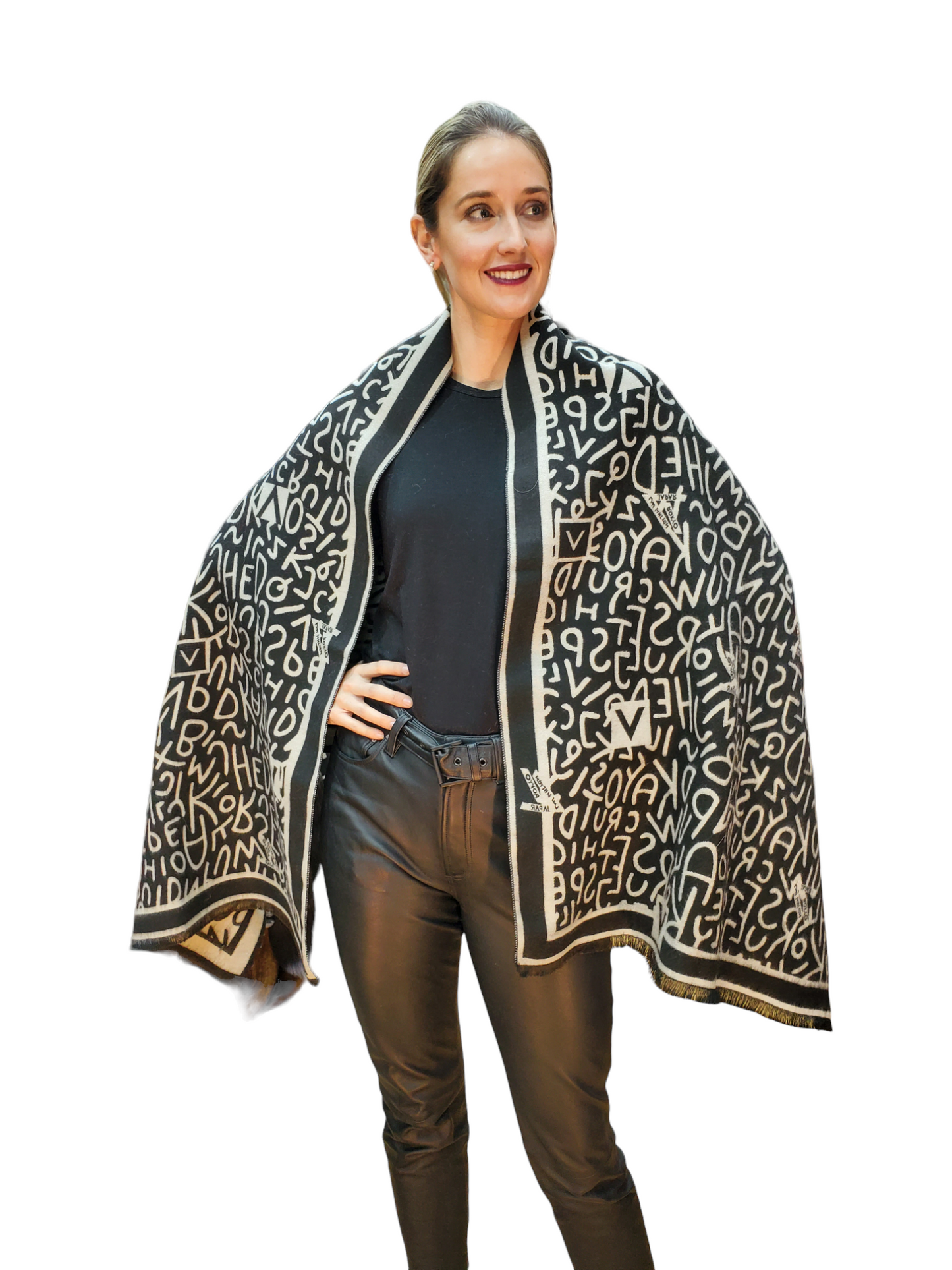 Shawl Style WJ202008 Black White