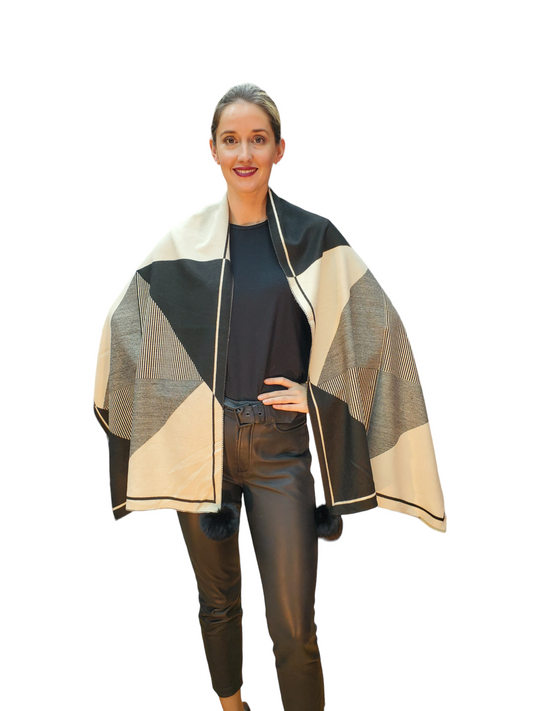 Shawl Style YX-8 Black White