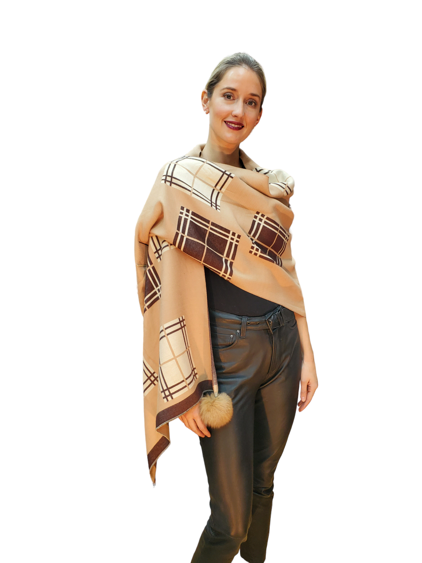 Shawl Style YX56-3 Tan Brown